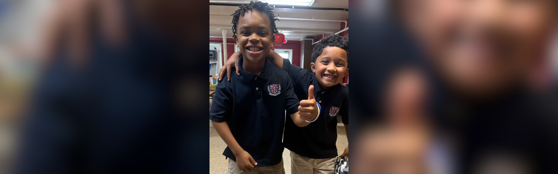 two boys smiling
